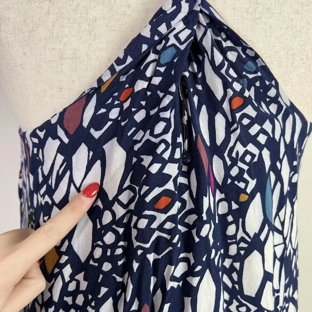 Anthropologie Edme and Esyllte‎ Dress Size Small Blue Tank Cross Back Boho Beach